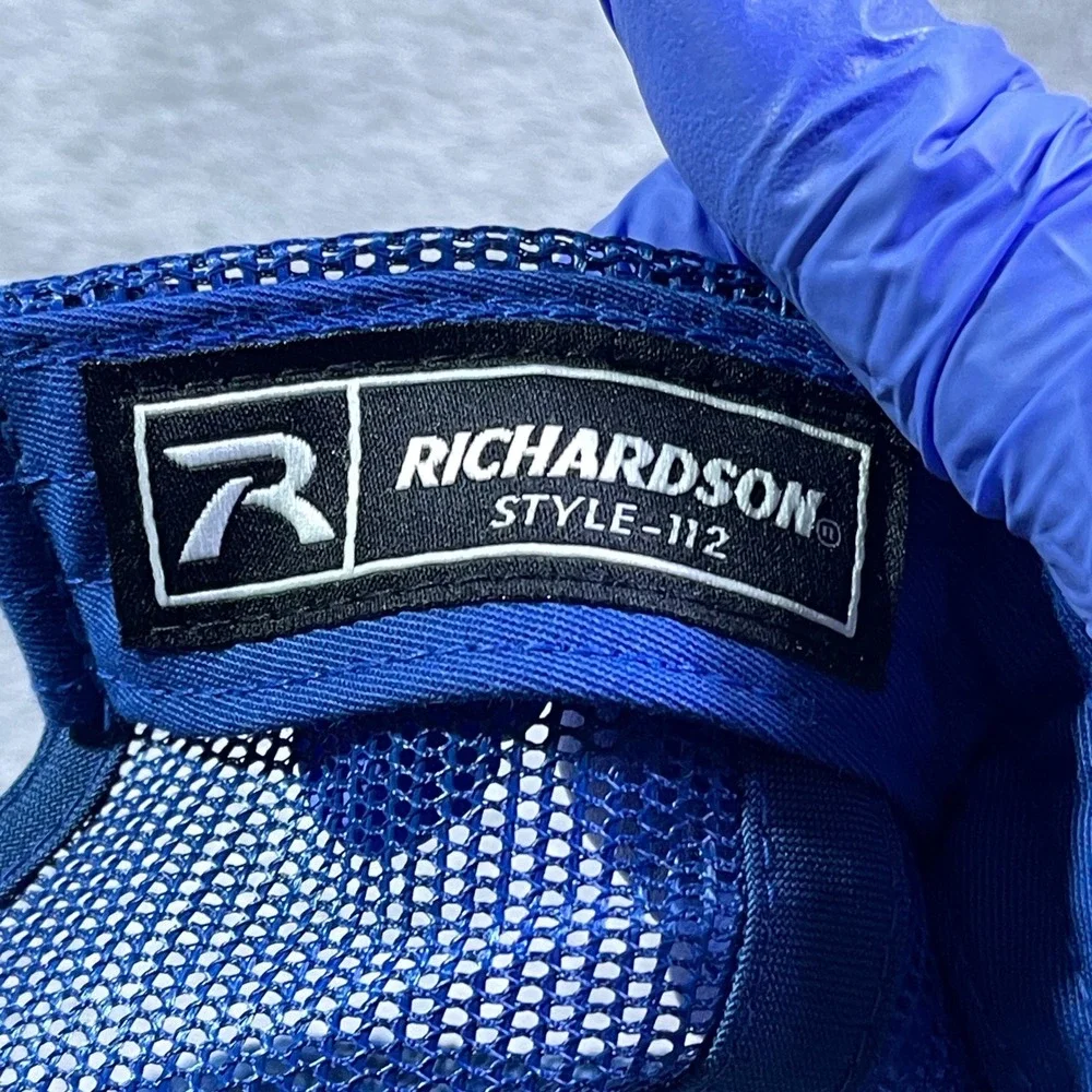 Winshape Camps Trucker Hat Richardson Style 112 Tan Blue Mesh Embroidered‎